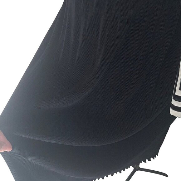 Virginie Vintage Womens Dress Jacket Size Medium Black Ensemble Midi Pleated - Picture 9 of 10